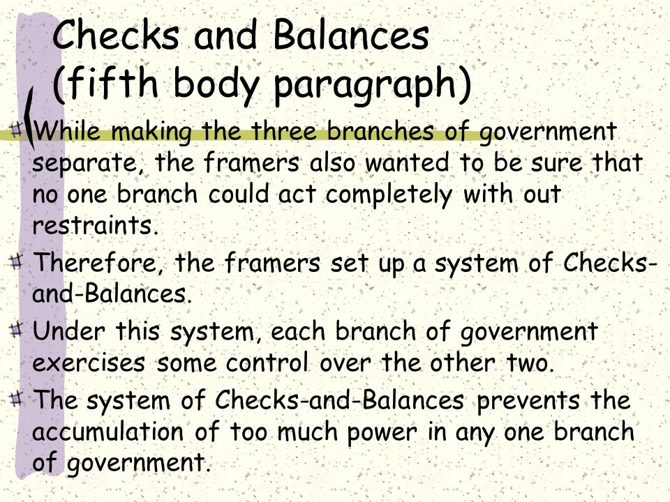 5 paragraph essay on checks and balances